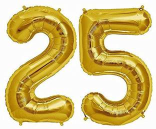 AADITTRAL Solid 25 Number Foil Balloon #025 Letter Balloon