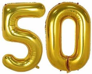 AADITTRAL Solid 50 Number Foil Balloon #50 Letter Balloon