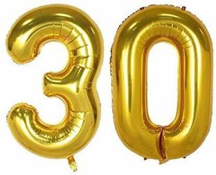 आदित्त्रल सॉलिड 30 Number Foil Balloon #30 लेटर बैलून
