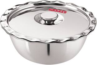 HAZEL Stainless Steel Serving Bowl Stainless Steel Serving Bowl Wati Vati Katori With Lid, 13.5 cm, 400 ML, Silver