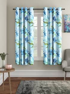 Flipkart SmartBuy 150 cm (5 ft) Polyester Semi Transparent Window Curtain (Pack Of 2)