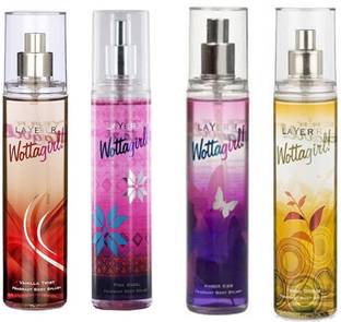 LAYER'R WOTTAGIRL PINK ANGEL DEODORANT 135 ML+WOTTAGIRL AMBER KISS DEODORANT 135 ML+WOTTAGIRL FRESH CITRUS DEODORANT 135 ML+ WOTTAGIRL VANILA TWIST DEODORANT 135 ML Deodorant Spray  -  For Men & Women