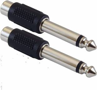 Darahs Mono Audio Cable 0.01 m 1/4" Audio Adapter, 6.35mm Mono Plug Male to RCA Female Connectors -2 Pack