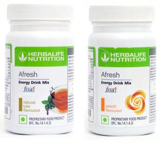 HERBALIFE Afresh Energy Drink - Tulsi Flavor & Peach Flavor For Weight Loss Energy Drink