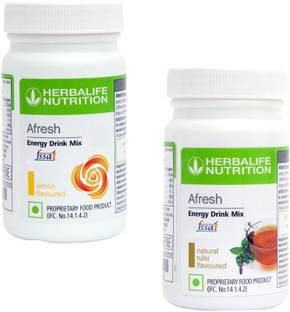 HERBALIFE Afresh Energy Drink Mix - Lemon Flavor & Tulsi Flavor For Weight Loss Energy Drink