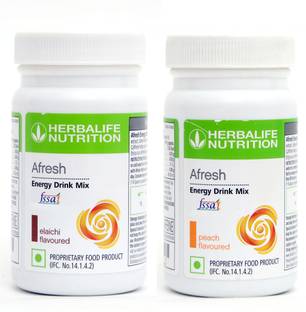HERBALIFE Afresh Energy Drink - Elaichi Flavor & Peach Flavor For Weight Loss Energy Drink