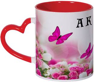 Wagwan A K Name Gifts For Brother, Sister, Girlfriend, Boyfriend, Wife Beautiful Butterflies Printed MG20-248 Ceramic Coffee Mug