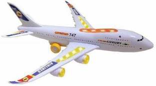 SALEOFF Highly Detailed Musical AeroPlane Airbus Bump & Go Action with Sound & Lighting Gift Toy for Kids