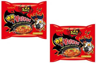 Samyang 2X Spicy Hot Chicken Flavour Instant Korean - 140gm*2Pack (Imported) Hakka Noodles Non-vegetarian