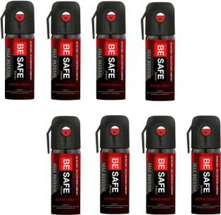BE SAFE Forever Police/Military DRDO Approved Self Defence for Women Pack of 8 Pepper Stream Spray