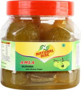 Natural Rise Premium Quality Handmade Homemade Pure Organic Amla Murabba with Brown Sugar (500 grams) Amla Murabba