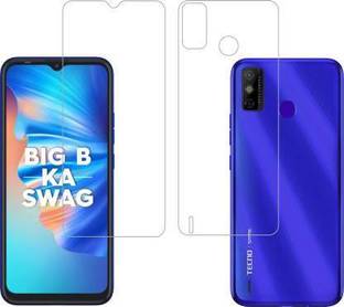 SOLIVAGANT Front and Back Tempered Glass for Tecno Spark 6 Go