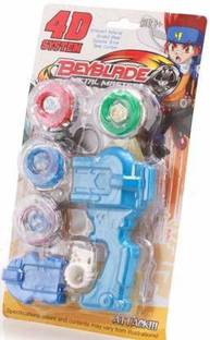RTW COLLECTIONS 4 Beyblade Set with Handle Launcher Metal Fighters (Multicolor)