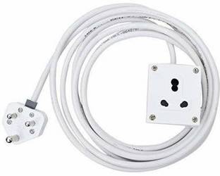 Ronofic Travel Extension Wire Board with long 8 Meter Wire (1.5mm) 1 Socket 15/16 Amp body material Polycarbonate copper cord Unbreakable 1 Socket surge protector (White board) 1  Socket Extension Boards