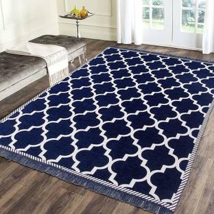 Sparrow world Dark Blue Chenille Area Rug