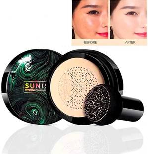 BUJANA'S New Edition Sunisa BB Cream Air Cushion Foundation Korean Mushroom Head CC Cream Concealer Whitening Cosmetic Waterproof Brighten Face Base Tone Makeup Foundation ( Ivory White) Foundation