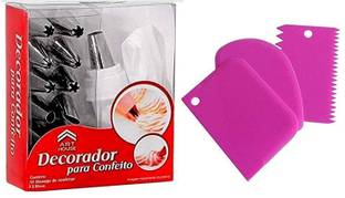 Naama Dough Bench Scraper Cake Cutter, Icing Bag Nozzle Kitchen Tool Set (Multicolor) Cake Decoration Icing Set