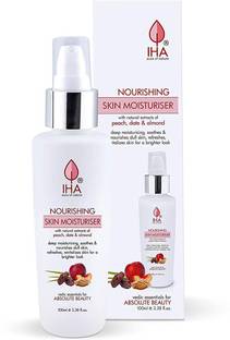IHA Herbal Skin Moisturiser - Skin Hydrating and Nourishing Moisturising Lotion with Peach, Date and Almond - Natural Smooth Moisturiser Cream for Normal to Dry Skin, 100 ML