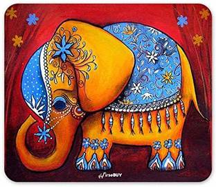 FirseBUY Colourful Abstract Elephant Printed Rubber Mouse Pad Mat 22 x 18 cm Mousepad