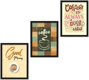 Rainbow Arts Wall Posters for Coffee Lover with Frame - Framed Wall Paintings for Home Kitchen Office Restaurant Cafe Studio and Bar Decor Digital Reprint 14 inch x 11 inch Painting