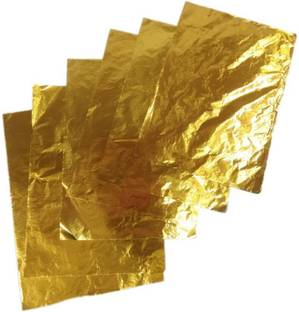 Shreeji Decoration Gold aluminum foil 50 Pcs(1 Book) Ruled Small 65 gsm A4 paper