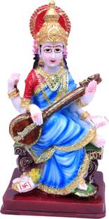 buji idol saraswati,saraswati statue, saraswati murti,saraswati idol,statue saraswati Decorative Showpiece  -  20 cm