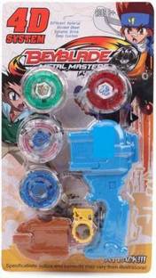 RTW COLLECTIONS 4d System Metal Fusion Beyblade Set with Handle Launcher Metal Fighters (Multicolor)