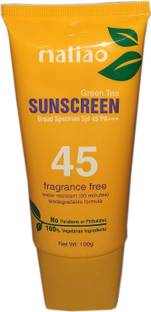 maliao Sunscreen - SPF 50 PA+++ Green Tea Sunscreen Broad Spectrum SPF 45PA+++