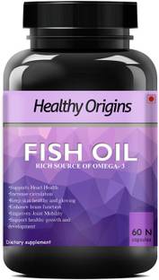 Healthy Origins Fish Oil (Triple Strength) Omega 3 Fatty Acids with EPA 360 mg DHA 240 mg (60N P)