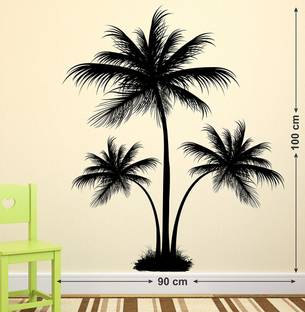 Littlebuds Coconut Tree Medium Vinyl Wallstickers ( 90cm x 100 cm)
