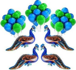 Anayatech Peacock Balloon theme (Multicolor, Pack of 54)