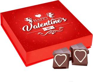 Chocoloony Happy Valentine Day Chocolates Gift Box for Girls, Girlfriend, Wife, Husband, Boyfriend and Lover - 9Pcs Truffles