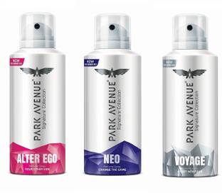 PARK AVENUE Alter Ego, Neo and Voyage Signature Collection Body Spray 130ML Each (Pack of 3) Deodorant Spray  -  For Men & Women