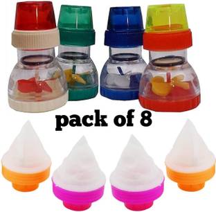 MD Retail plastic bathroom and kitchen tap filter and sprinkler water purifier tap mount shower head fountain washing filter faucet, double net filter, set of 8 (4 sprinkler and 4 double net filter) Water Softner Filter/Tap Shower Sprinkler head/Direct Ration Kitchen and Bathroom Tap Sprinkler Plastic Shower Head Pack of 8 Bibcock/Tap Water Filter, Kitchen Bathroom Tap Filter,Water Softener, Water Purifier Faucet Mount