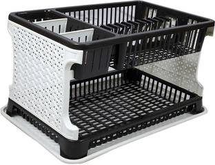 AK HUB Utensil Kitchen Rack Plastic Multipurpose Use ( Plate / Bowl / Spoon ) Storage __ (Black )
