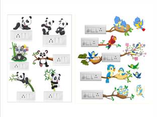 Decor Solution 58 cm Bird On Tree Switch Board Wall Sticker Self Adhesive Sticker