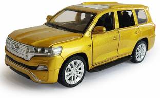 ARNIYAVALA 1:32 Scale Diecast Metal Toyota Land Cruiser Pull Back Car Toy with Openable Doors, Light and Sound Effects