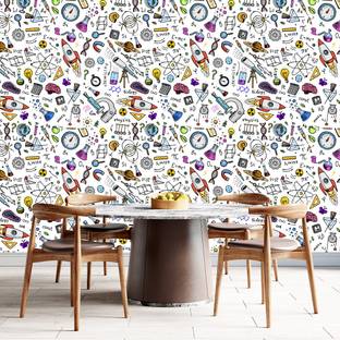 HD RAPID DESIGN Vinyl Educational Multicolor Wallpaper