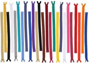 UNIQUE RETAIL Pack of 25 Long Ladies Concealed Zips Multi Colours for Ladies Dresses, Chudidars, Childrens’ Dresses, Frocks, Gowns Multicolor Nylon Invisible Zipper