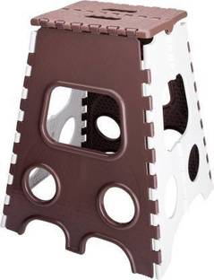 Billam 20 inch Bedroom & Kitchen Folding Stool (brown/white) Stool