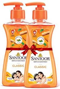 Santoor sandalwood tulsi classic hand wash 200 ml pack of 2 pc Hand Wash Pump Dispenser