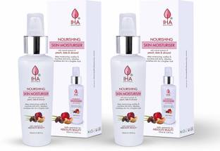 IHA Herbal Skin Moisturiser - Skin Hydrating and Nourishing Moisturising Lotion with Peach, Date and Almond - Natural Smooth Moisturiser Cream for Normal to Dry Skin - 100 ML (Pack of 2)