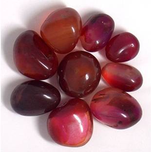 ERCOLE Decorative Polished Assymetrical Shaped Onyx Pebbles For Vase Filler Aquarium Fish Tanks Home Garden & Outdoor Decoration (Ruby, 1 Kg) Polished, Regular Angular, Asymmetrical Onyx Pebbles
