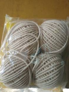 PMW Cotton Piping Thread - Dori for Piping in Dresses, Clothes, Pillow Covers, etc, 4 Bundles Tailor Chalk