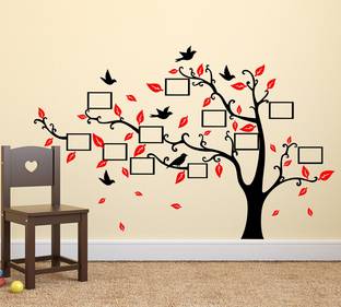 Wallzone 150 cm Red Photo Frames Removable Sticker