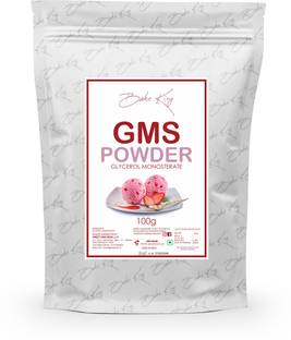 Bake King GMS Powder (Glycerol Monostearate) 100G for Ice Creams, Food Grade, GMS Powder for Making Soft, Smooth and Creamy, Anti Caking and Instant Cake Premixes, GMS Powder 100G Glycerol Monostearate (GMS) Powder