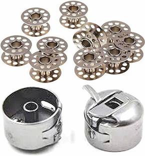 IKIS Sewing Machine Bobbins & Bobbin Outer case for Home/Shop Sewing Machine for Singer/Usha/Sapna/Merit/Brother/Rajesh, etc. Sewing Kit