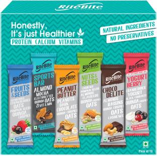 RiteBite Assorted Nutrition Bars with Quinoa Oats | No Cholesterol & Trans Fat Snack Bar Box