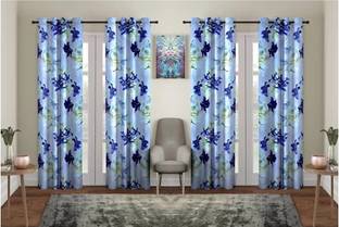 Sehbhagi 274 cm (9 ft) Long Door Polyester Semi Transparent Curtain (Pack Of 4)