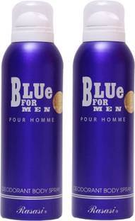 RASASI 2 Blue For Men - For Men (400 ml, Pack of 2) Deodorant Spray  -  For Men